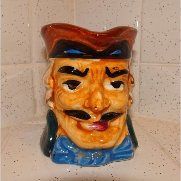 Vintage Colonial Man Ceramic Creamer Mug pitcher toby mug aristocrat antique - Picture 1 of 13